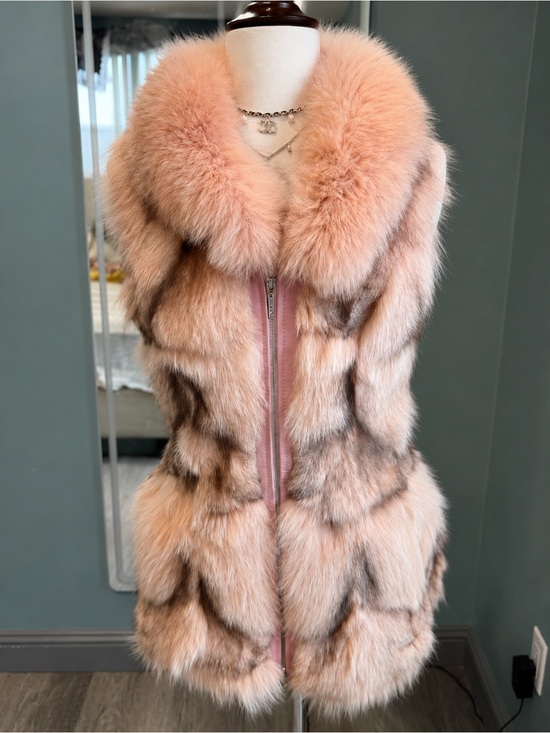 Jackets & Blazers - Vintage Real Fox Fur blush excellent condition vest